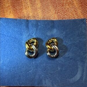 Avon Gold and Silver Chain Link Earrings